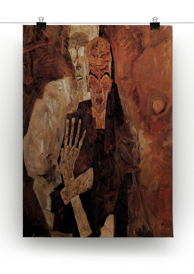 Unlicensed or even death and man by Egon Schiele Canvas Print or Poster - Canvas Art Rocks - 2