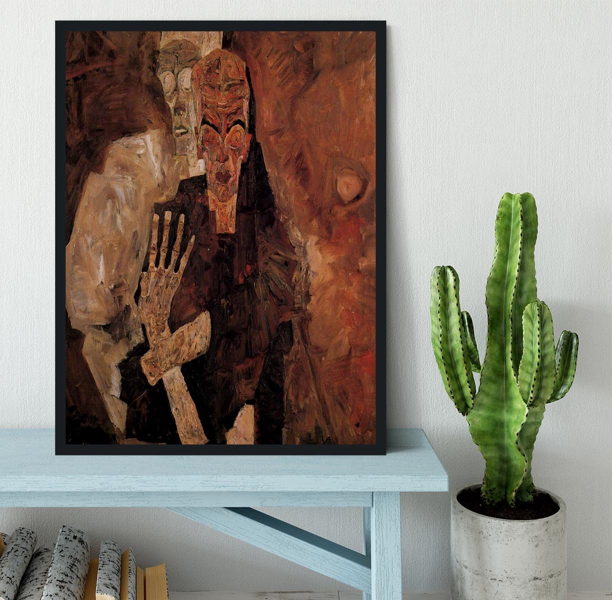 Unlicensed or even death and man by Egon Schiele Framed Print - Canvas Art Rocks - 2