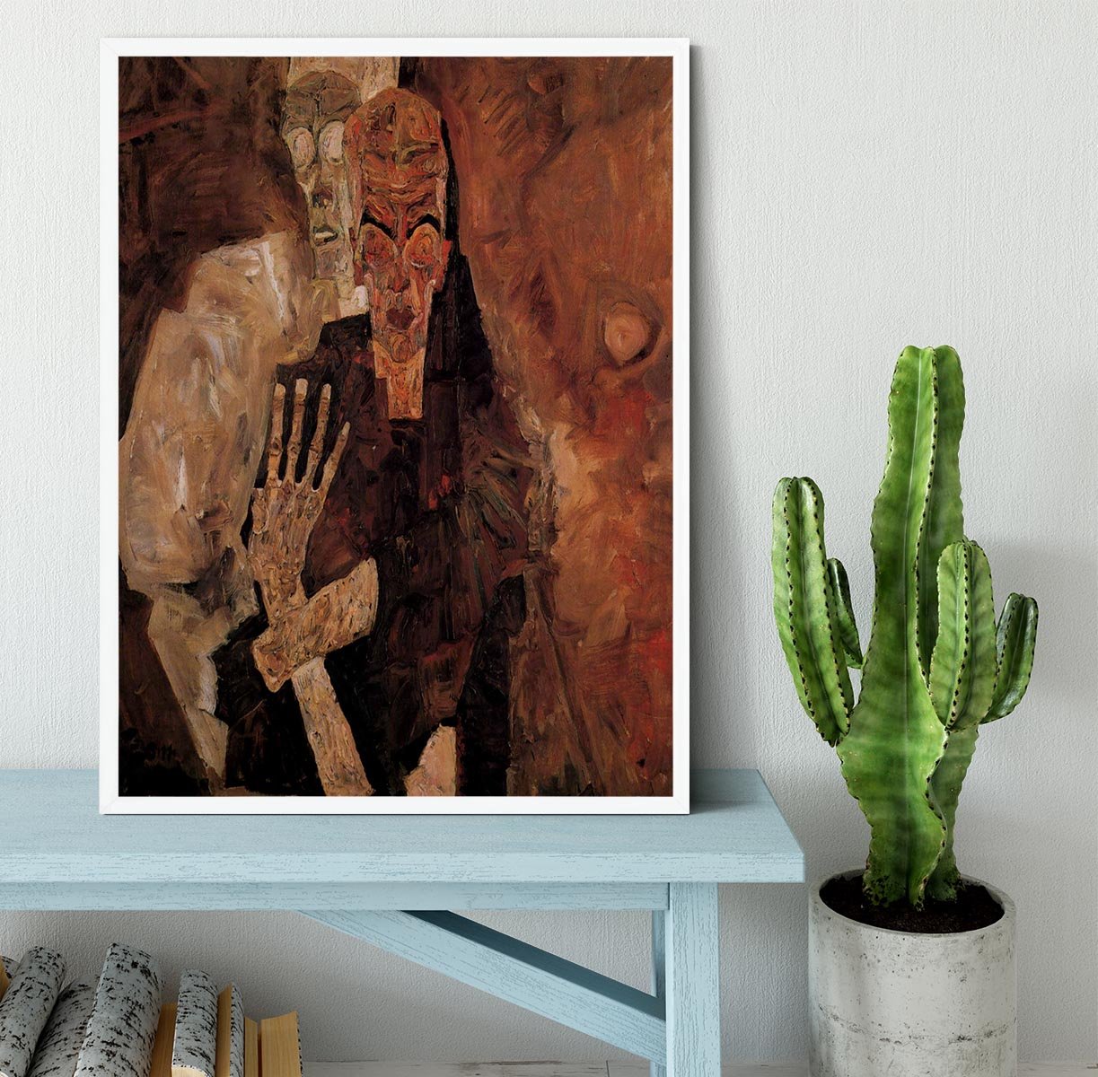 Unlicensed or even death and man by Egon Schiele Framed Print - Canvas Art Rocks -6