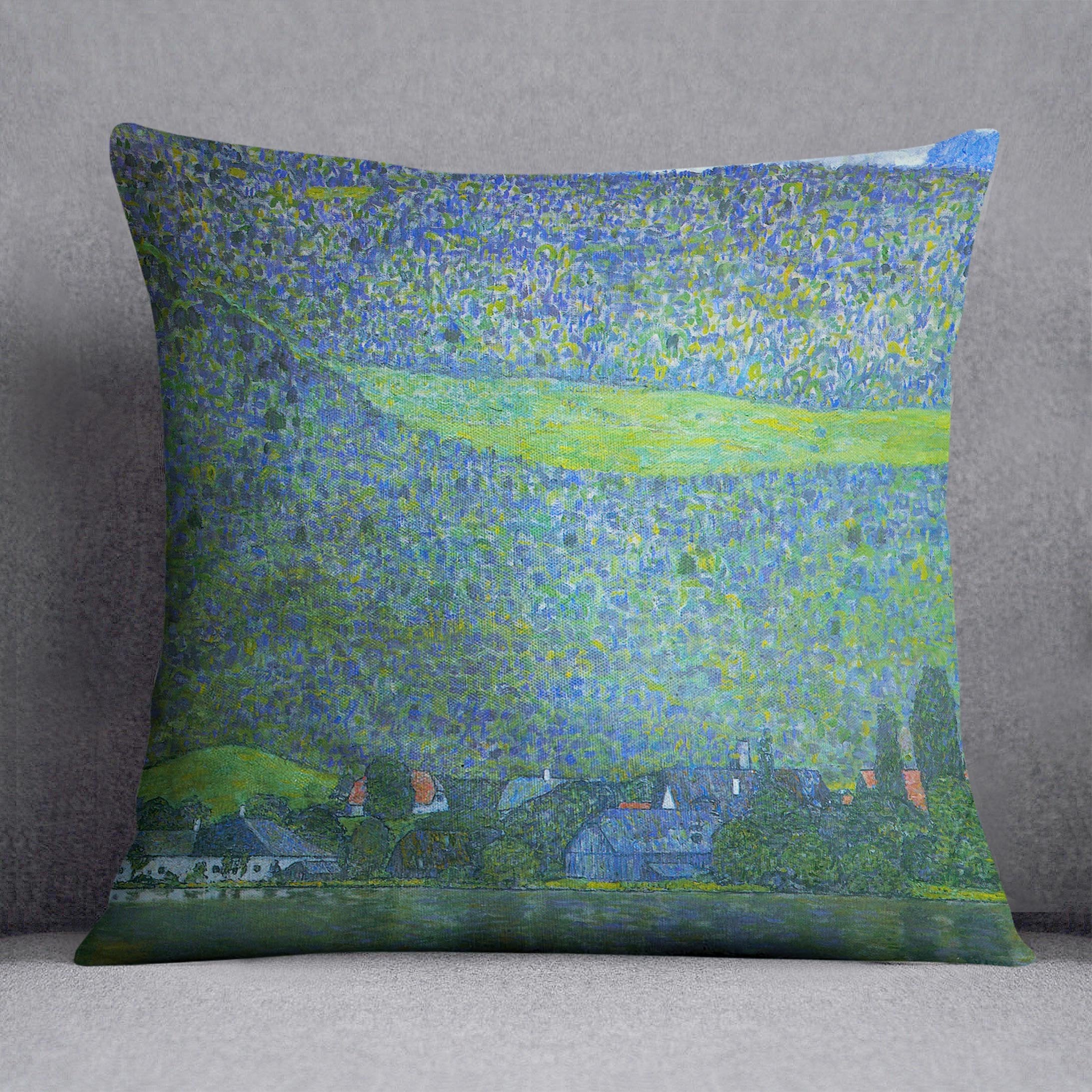Unterach at the Attersee by Klimt Throw Pillow
