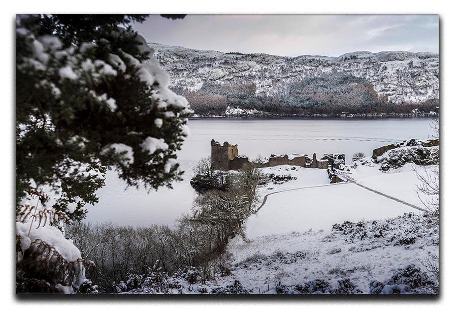 Urquhart Castle in the snow Canvas Print or Poster - Canvas Art Rocks - 1