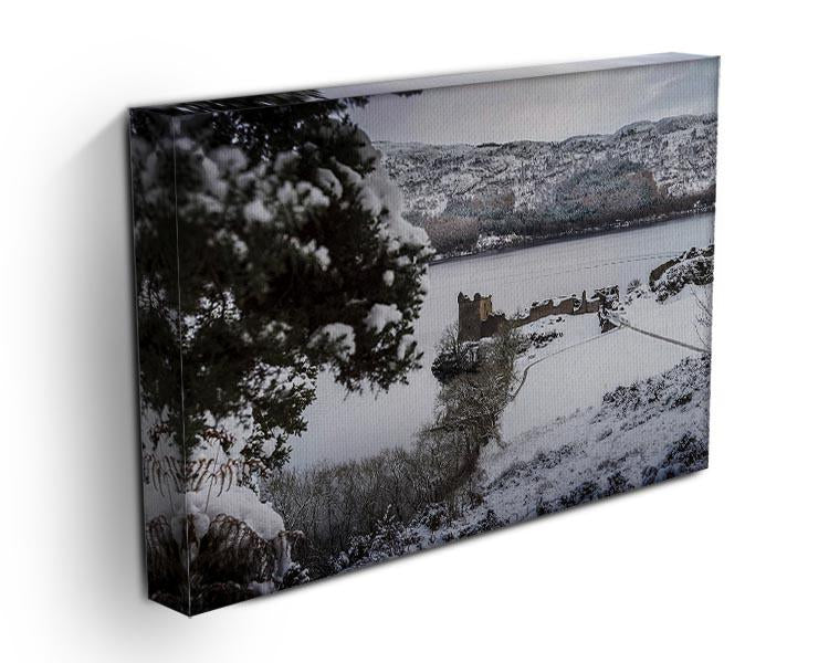 Urquhart Castle in the snow Canvas Print or Poster - Canvas Art Rocks - 3