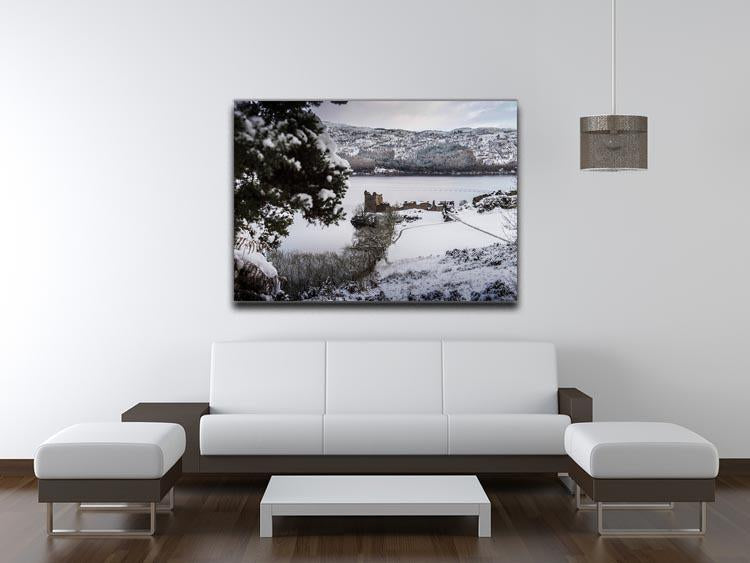 Urquhart Castle in the snow Canvas Print or Poster - Canvas Art Rocks - 4