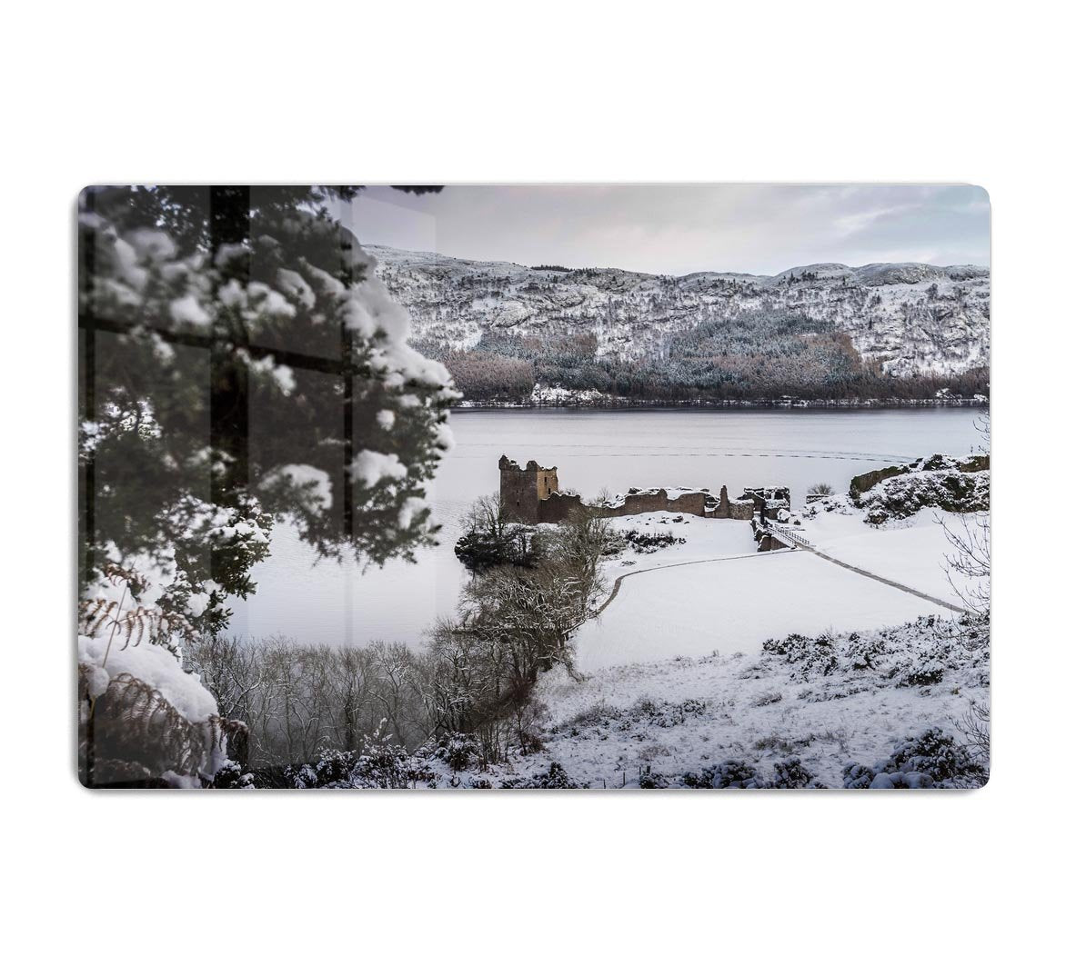 Urquhart Castle in the snow HD Metal Print - Canvas Art Rocks - 1