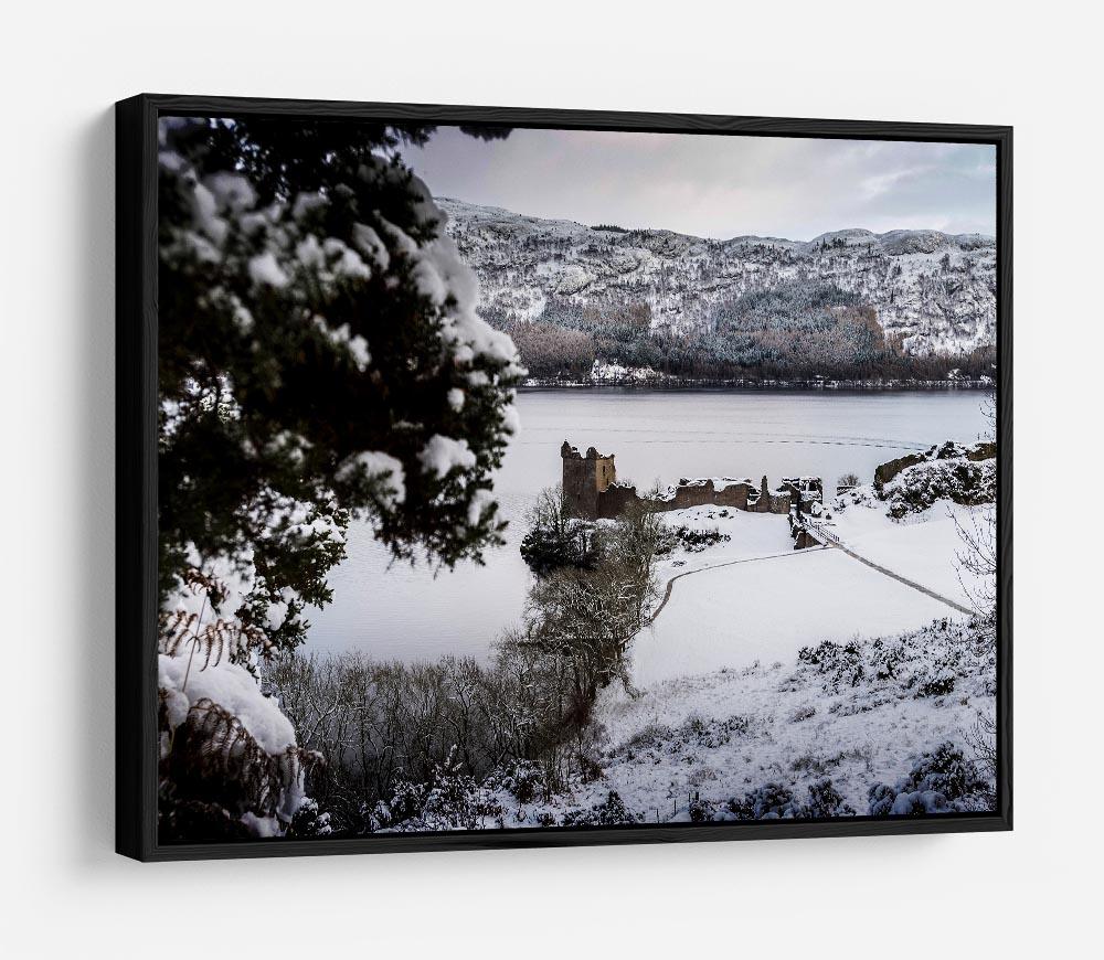 Urquhart Castle in the snow HD Metal Print - Canvas Art Rocks - 6