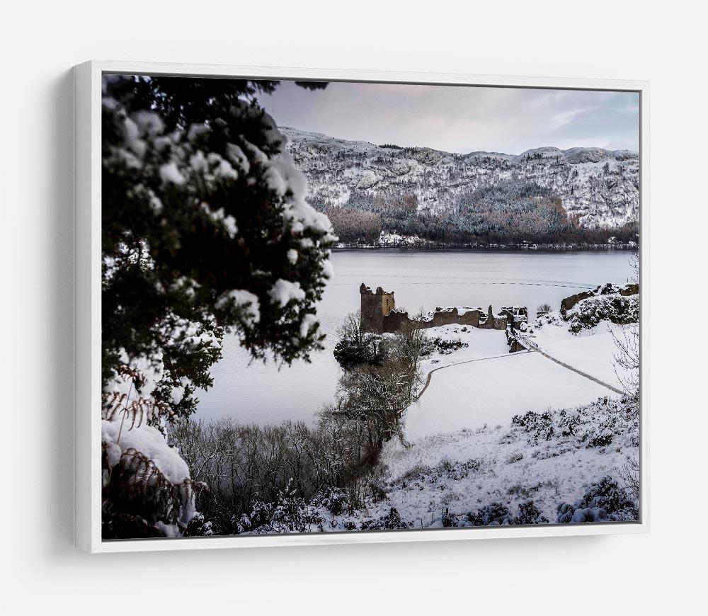 Urquhart Castle in the snow HD Metal Print - Canvas Art Rocks - 7
