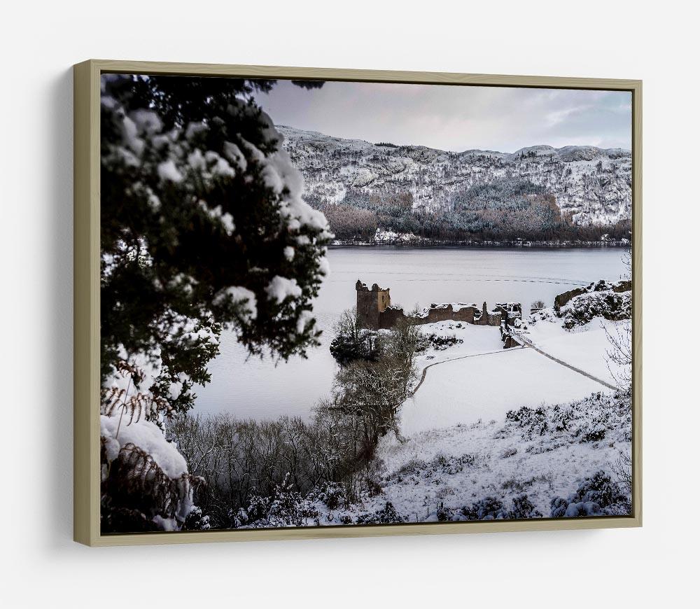 Urquhart Castle in the snow HD Metal Print - Canvas Art Rocks - 8
