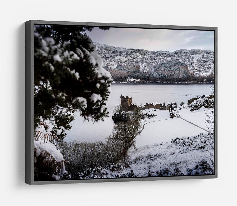 Urquhart Castle in the snow HD Metal Print - Canvas Art Rocks - 9