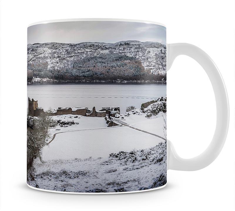 Urquhart Castle in the snow Mug - Canvas Art Rocks - 1