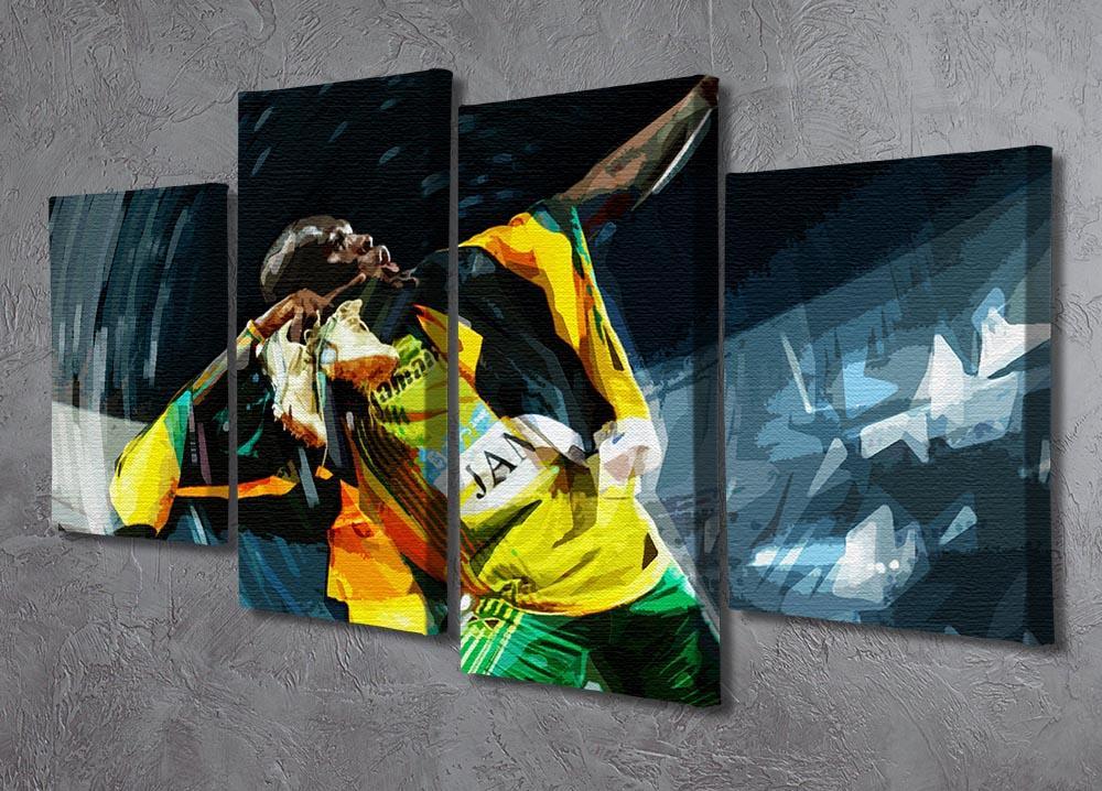 Usian Bolt Iconic Pose 4 Split Panel Canvas - Canvas Art Rocks - 2