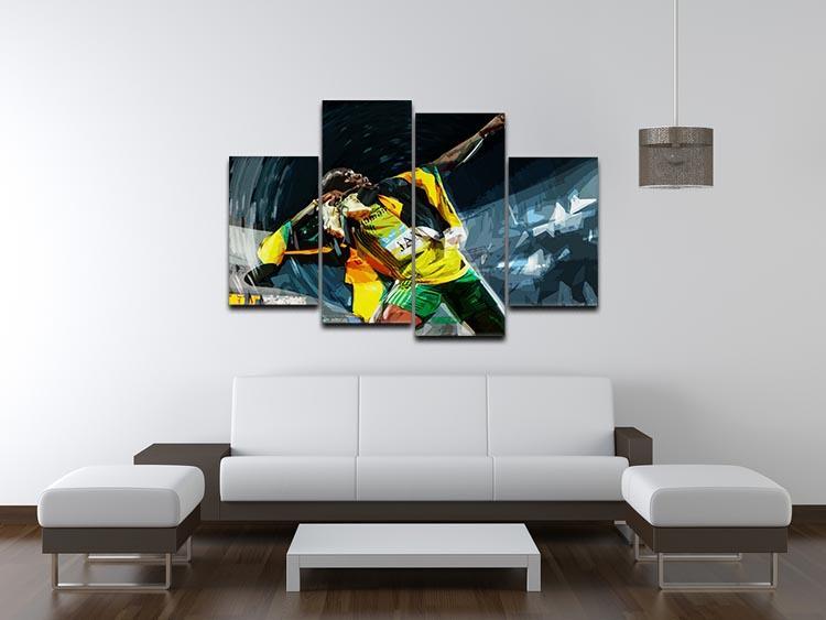 Usian Bolt Iconic Pose 4 Split Panel Canvas - Canvas Art Rocks - 3