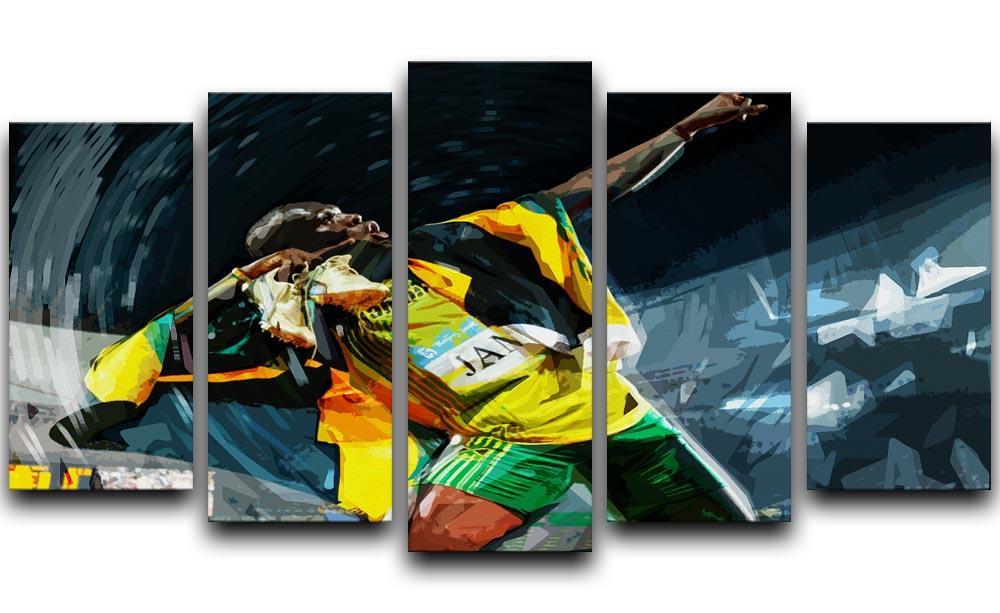 Usian Bolt Iconic Pose 5 Split Panel Canvas  - Canvas Art Rocks - 1