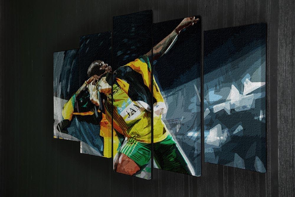 Usian Bolt Iconic Pose 5 Split Panel Canvas - Canvas Art Rocks - 2