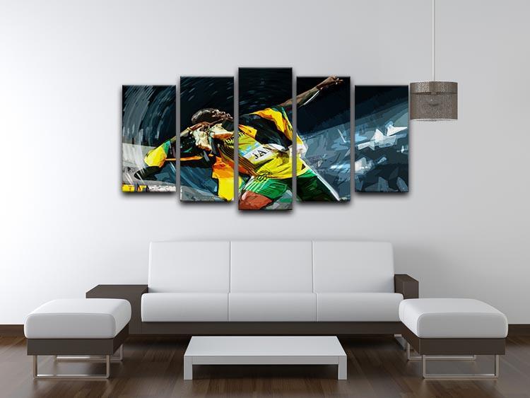 Usian Bolt Iconic Pose 5 Split Panel Canvas - Canvas Art Rocks - 3