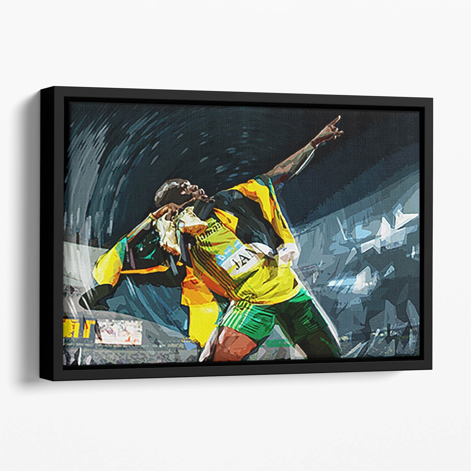Usian Bolt Iconic Pose Floating Framed Canvas