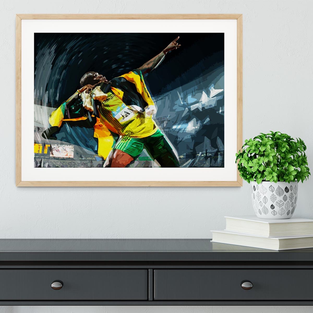 Usian Bolt Iconic Pose Framed Print - Canvas Art Rocks - 3