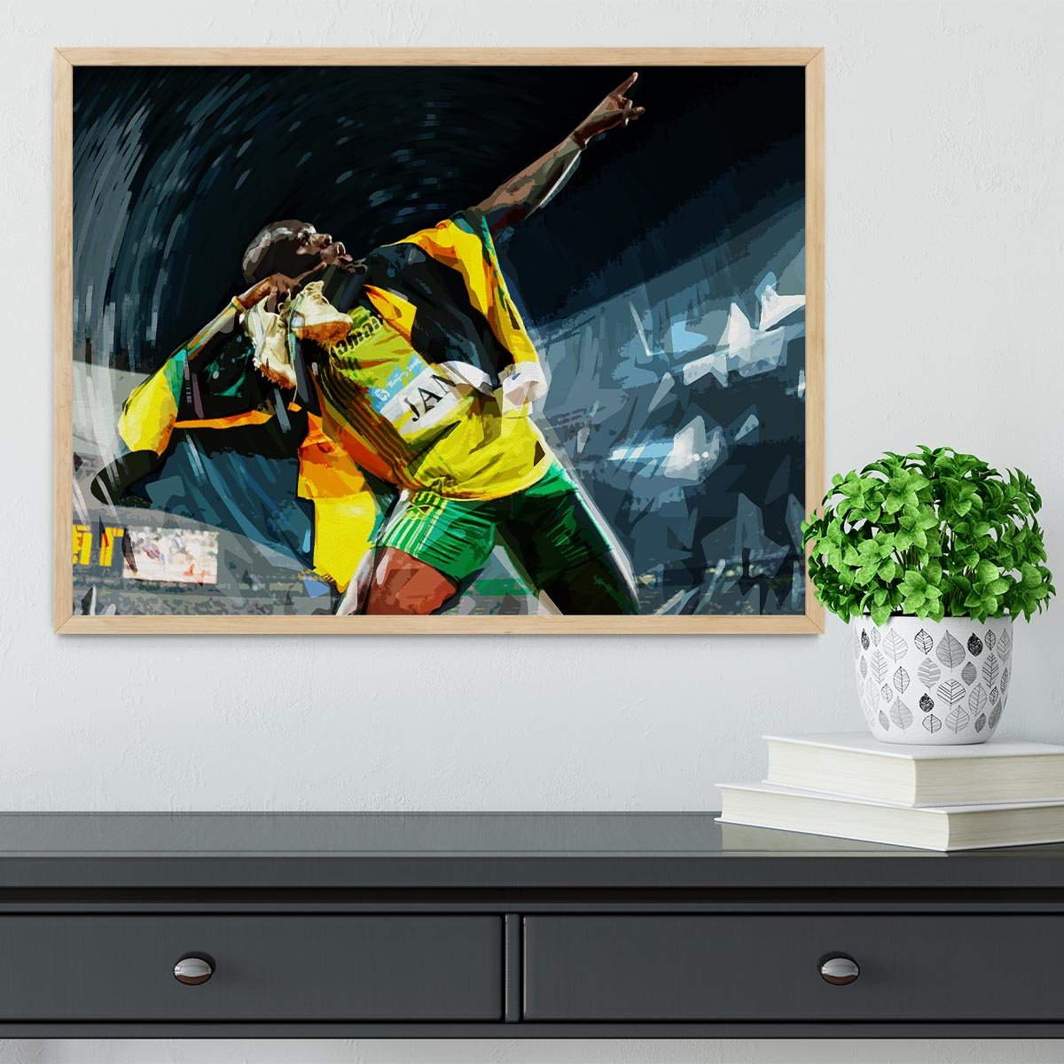 Usian Bolt Iconic Pose Framed Print - Canvas Art Rocks - 4