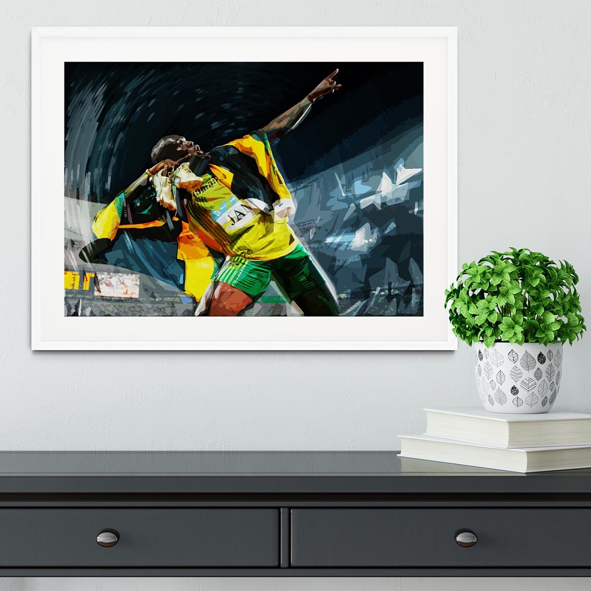 Usian Bolt Iconic Pose Framed Print - Canvas Art Rocks - 5