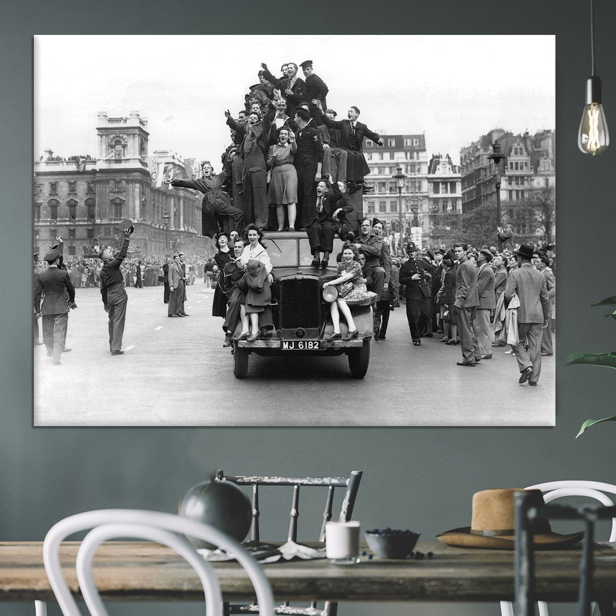 VE celebrations in London Canvas Print or Poster