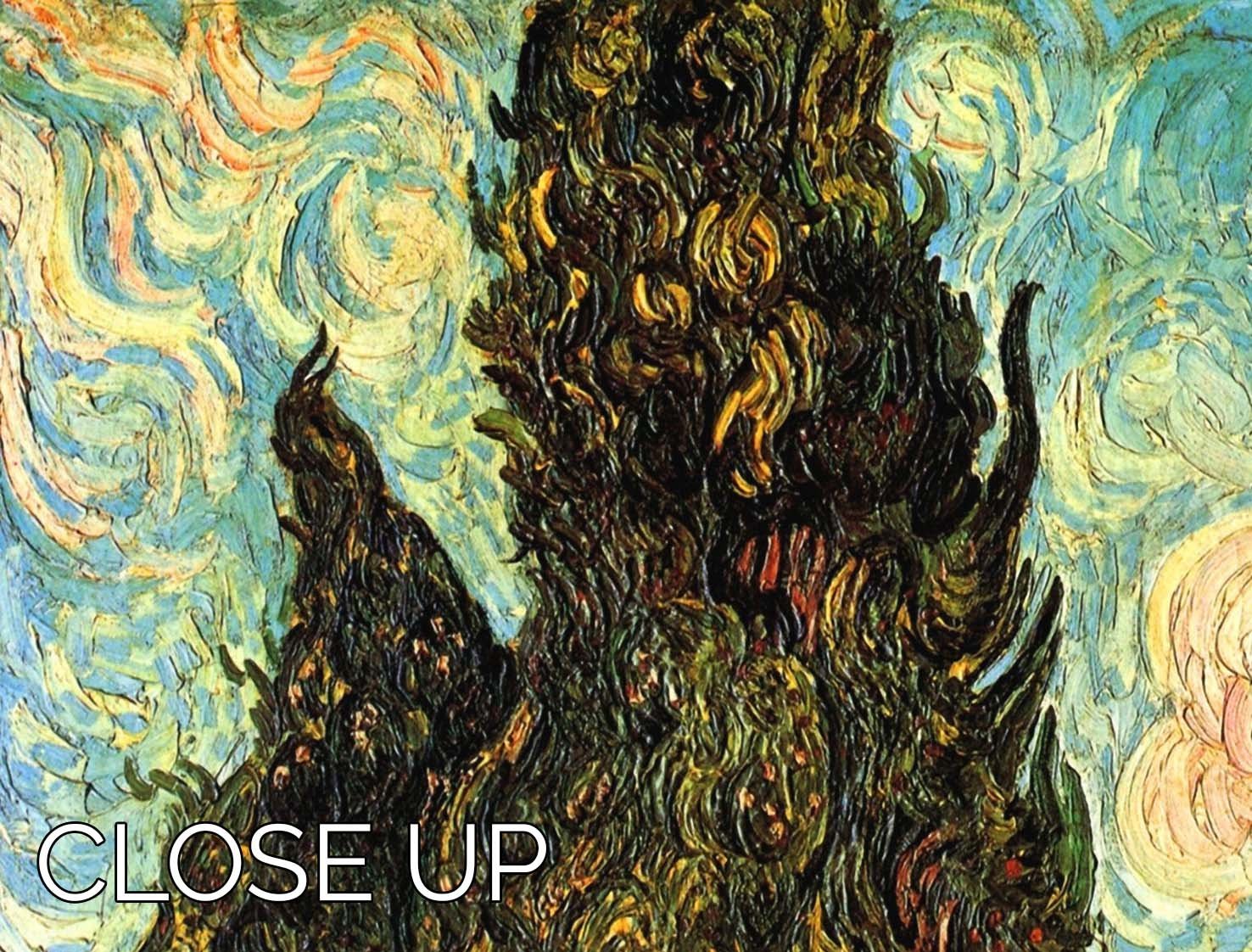 Van Gogh Cypresses 3 Split Panel Canvas Print - Canvas Art Rocks - 3