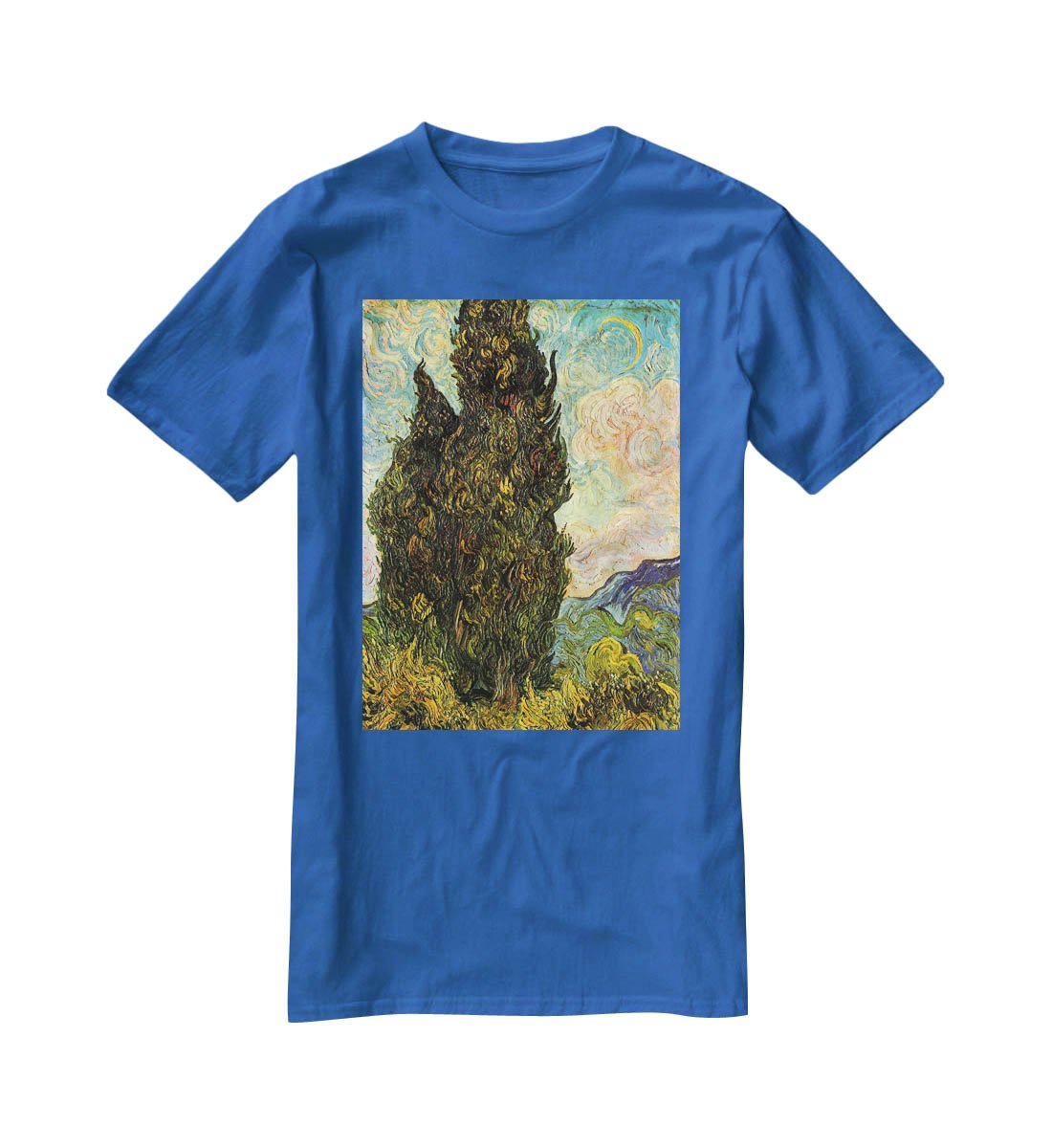 Van Gogh Cypresses T-Shirt - Canvas Art Rocks - 2