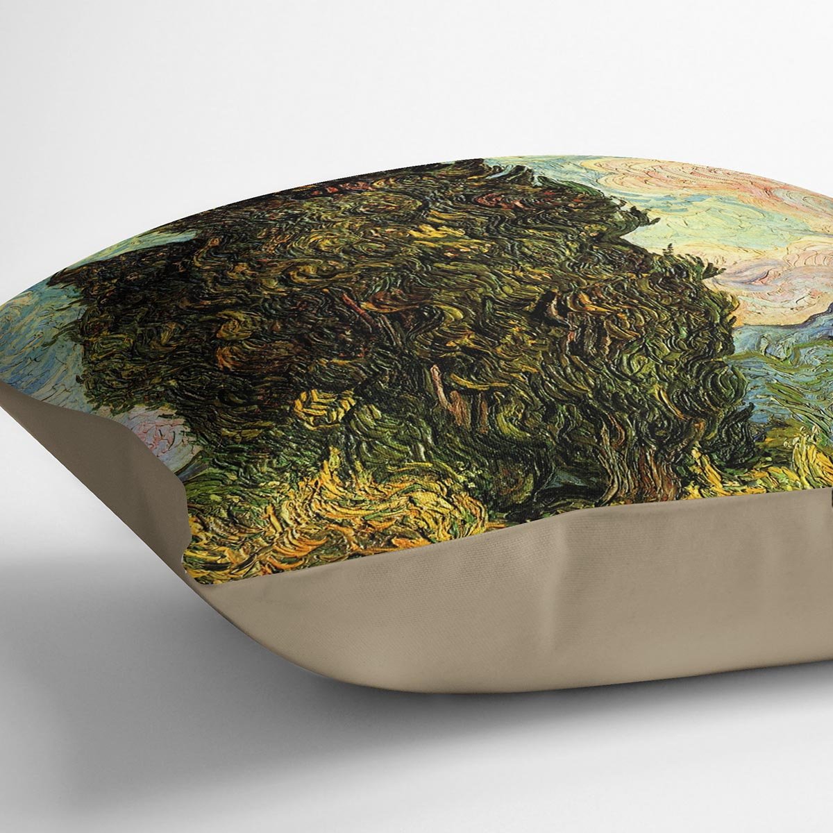 Van Gogh Cypresses Throw Pillow