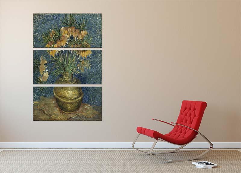 Van Gogh Fritillaries in a Copper Vase 3 Split Panel Canvas Print - Canvas Art Rocks - 2
