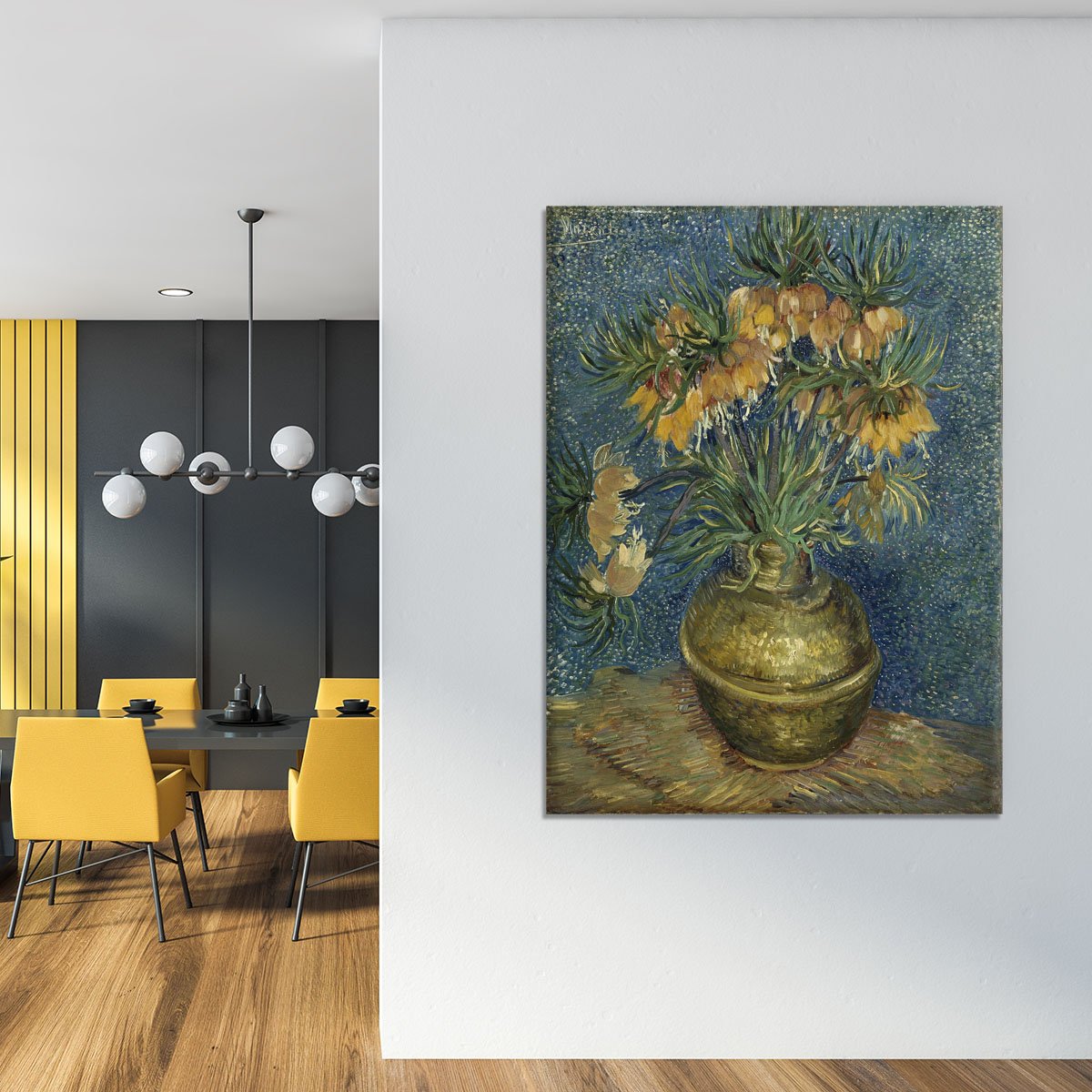 Van Gogh Fritillaries in a Copper Vase Canvas Print or Poster