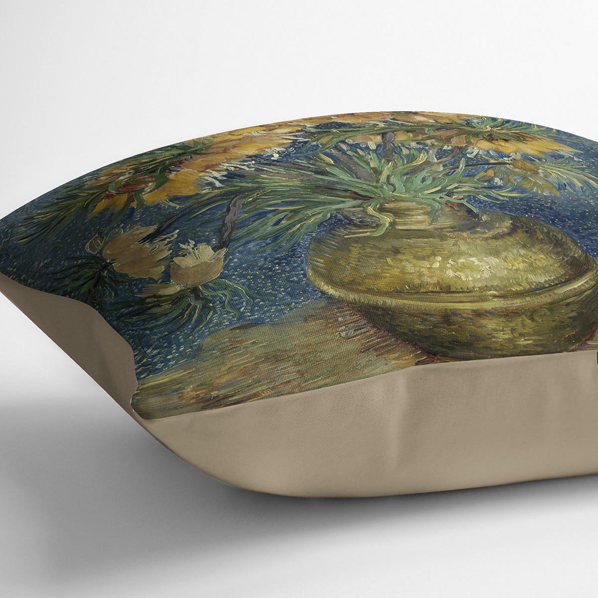 Van Gogh Fritillaries in a Copper Vase Throw Pillow