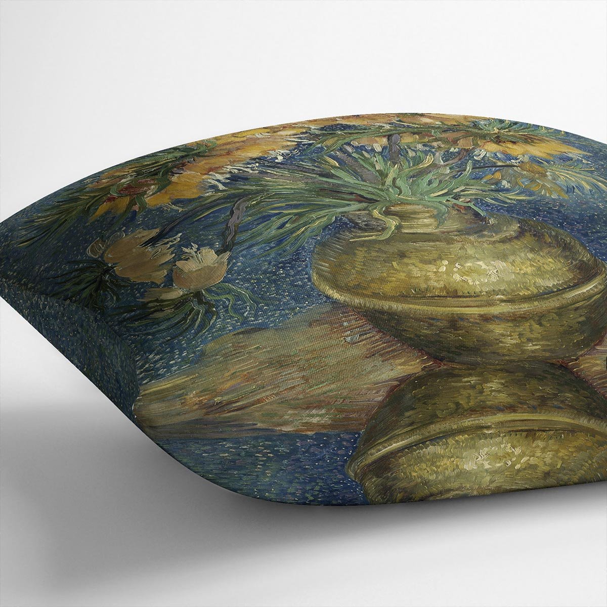 Van Gogh Fritillaries in a Copper Vase Throw Pillow