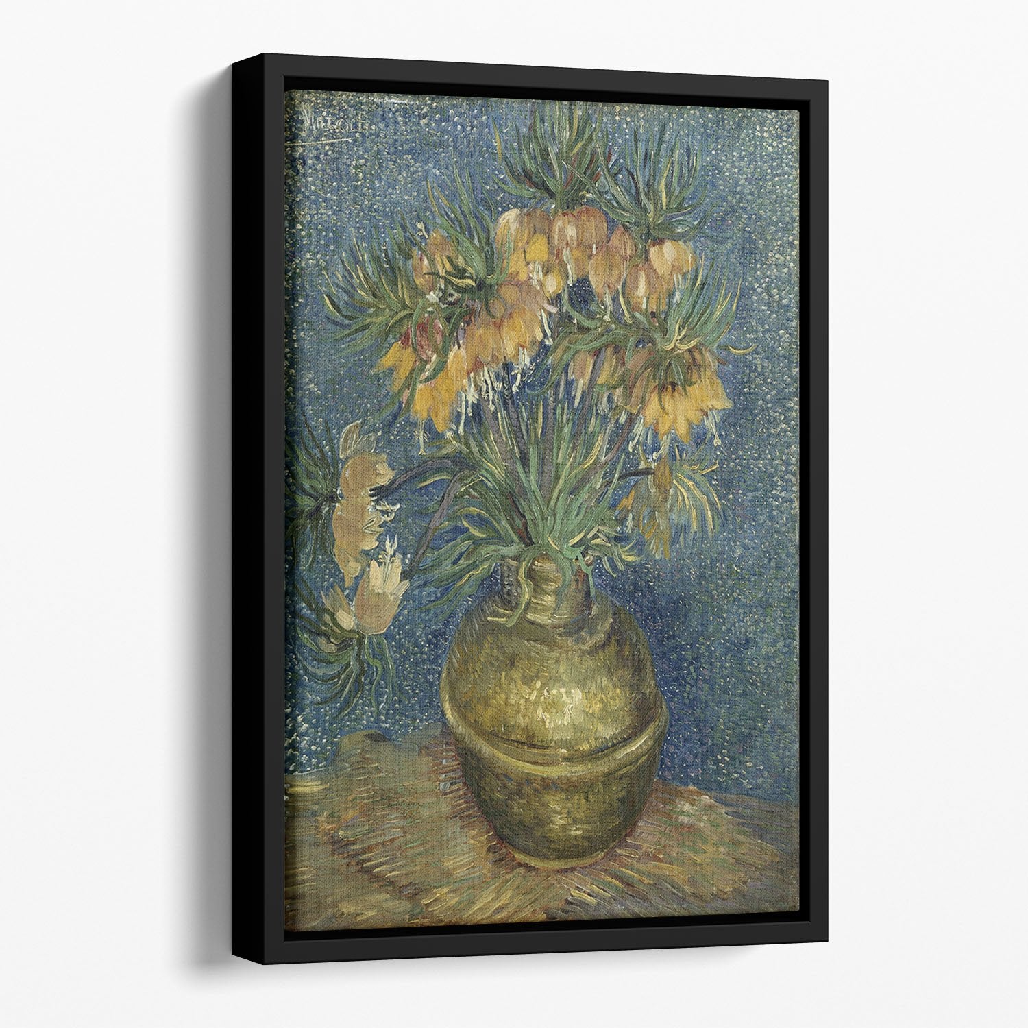 Van Gogh Fritillaries in a Copper Vase Floating Framed Canvas