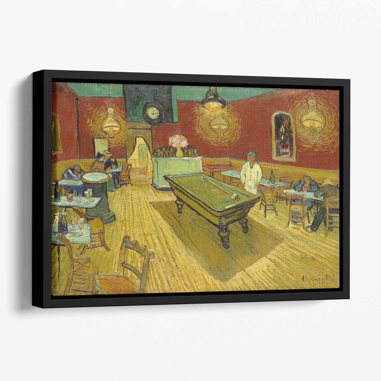 Van Gogh Night Cafe Floating Framed Canvas