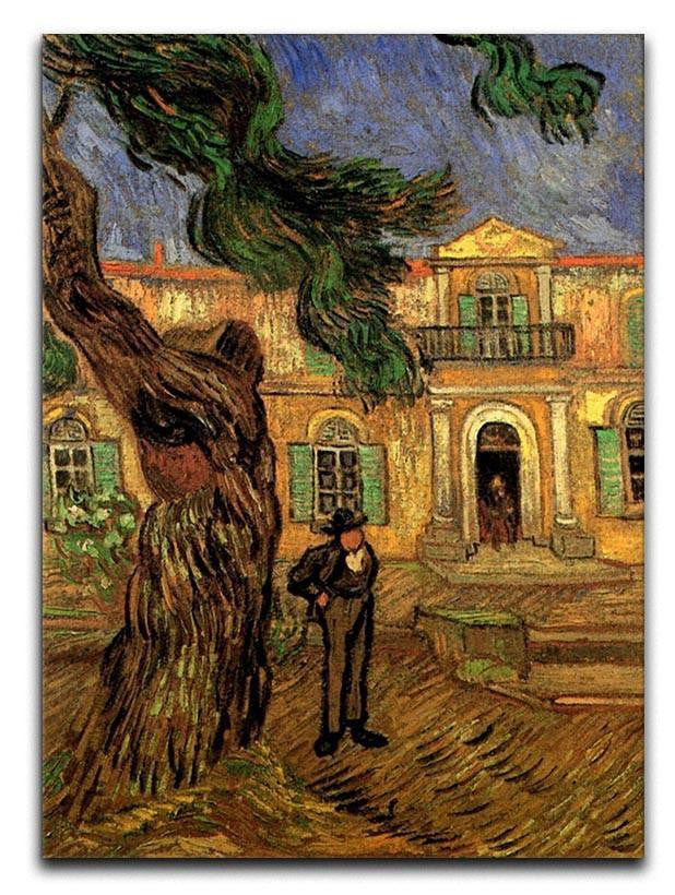 Van Gogh Pine Trees with Figure in the Garden of Saint-Paul Hospital Canvas Print & Poster  - Canvas Art Rocks - 1