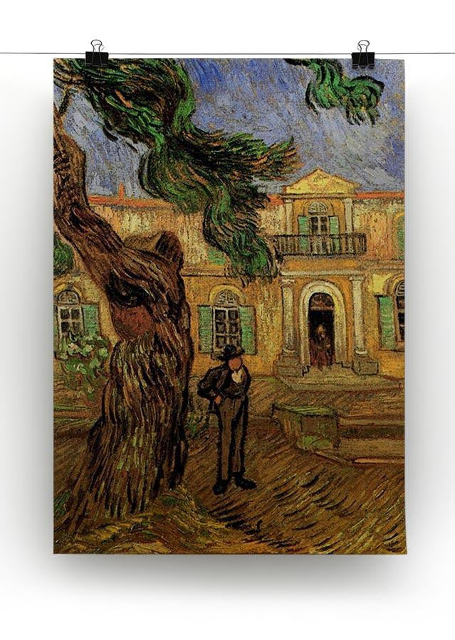 Van Gogh Pine Trees with Figure in the Garden of Saint-Paul Hospital Canvas Print & Poster - Canvas Art Rocks - 2