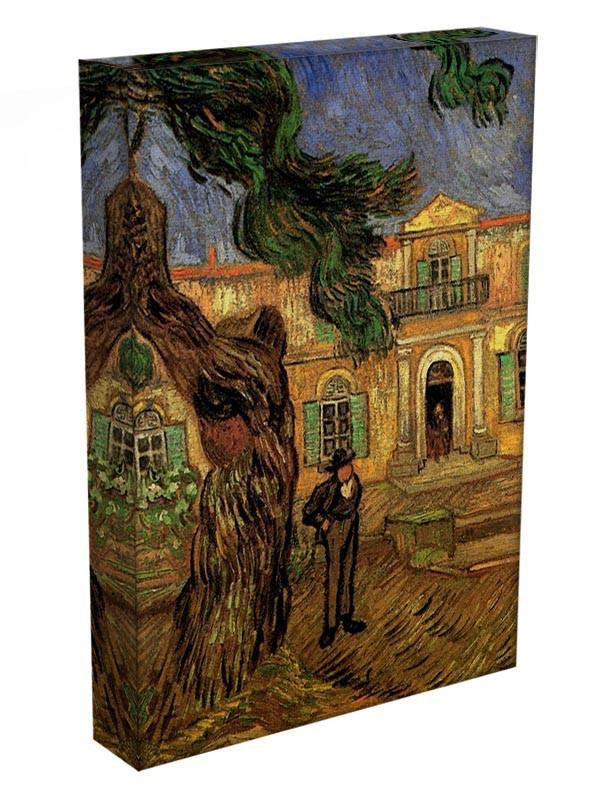 Van Gogh Pine Trees with Figure in the Garden of Saint-Paul Hospital Canvas Print & Poster - Canvas Art Rocks - 3