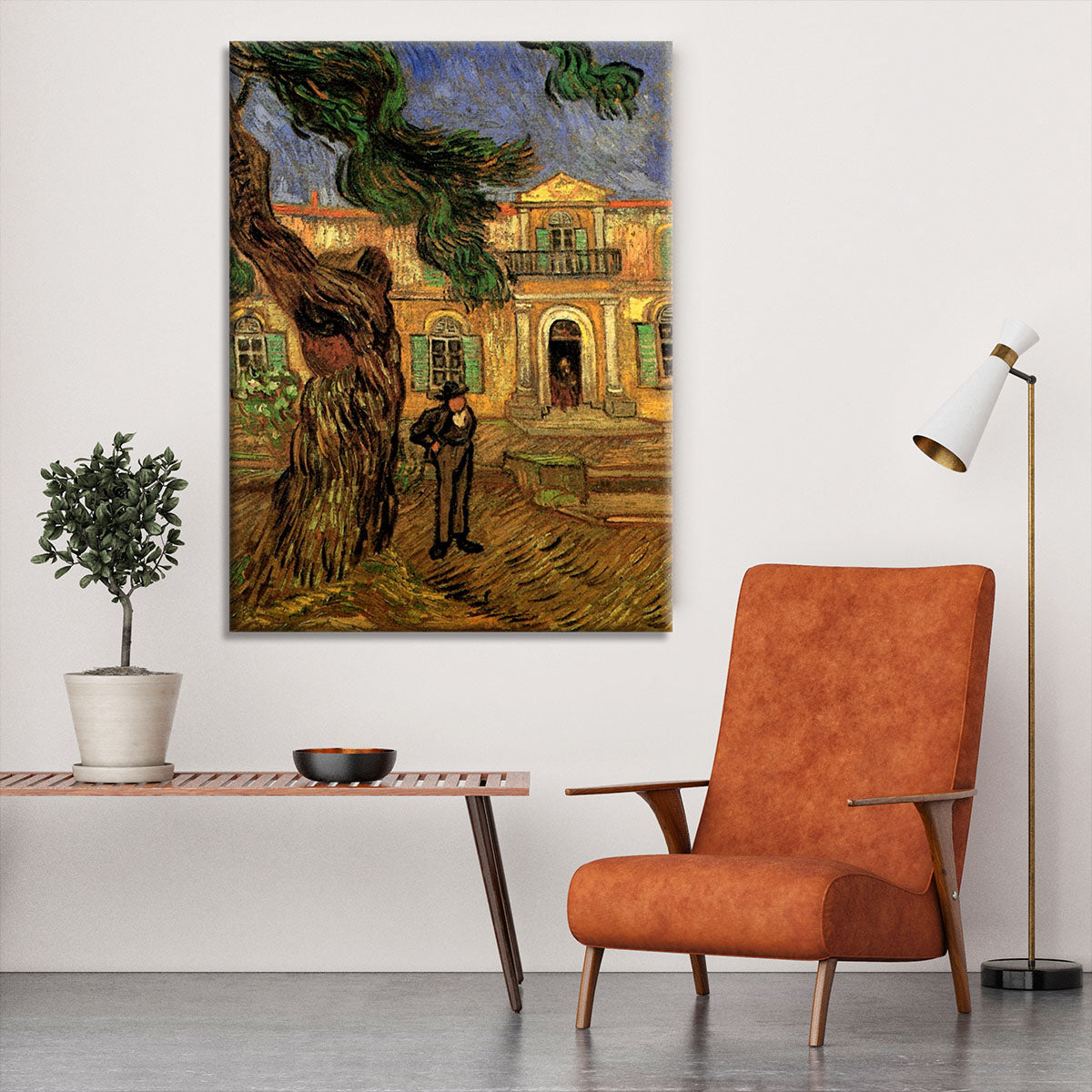 Van Gogh Pine Trees with Figure in the Garden of Saint-Paul Hospital Canvas Print or Poster - Canvas Art Rocks - 6