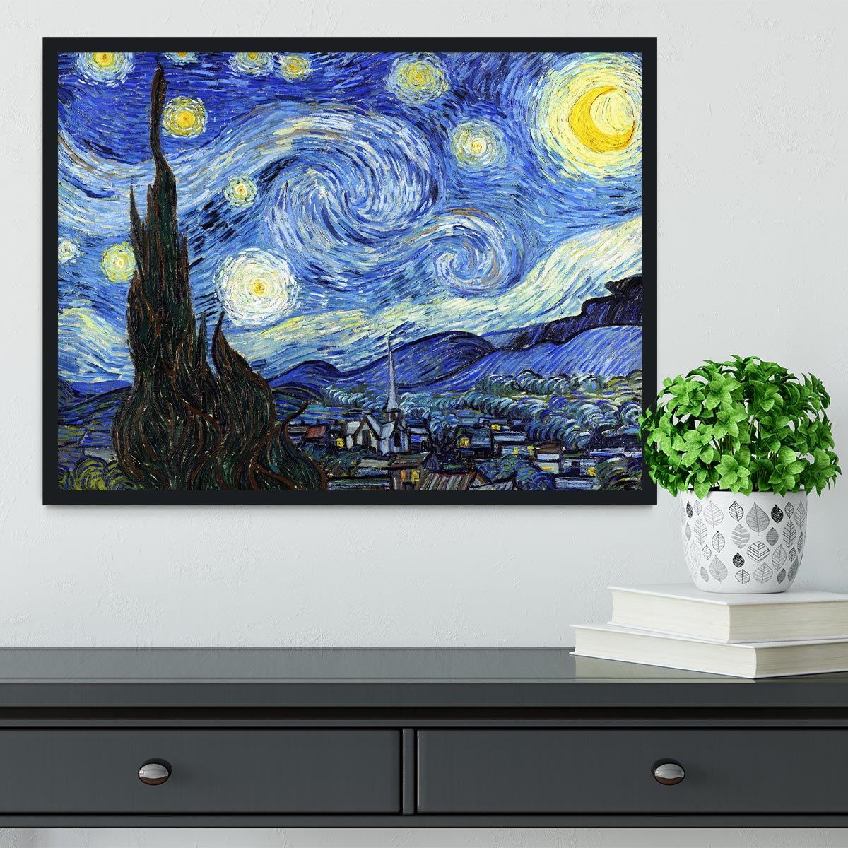 Van Gogh Starry Night Framed Print - Canvas Art Rocks - 2