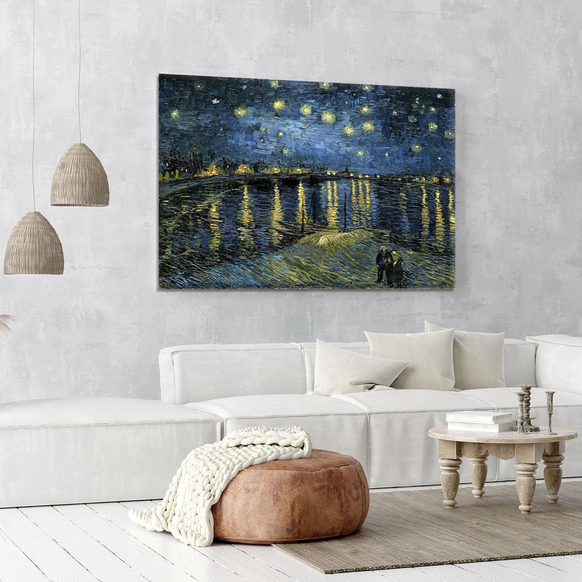 Van Gogh Starry Night over the Rhone Canvas Print or Poster