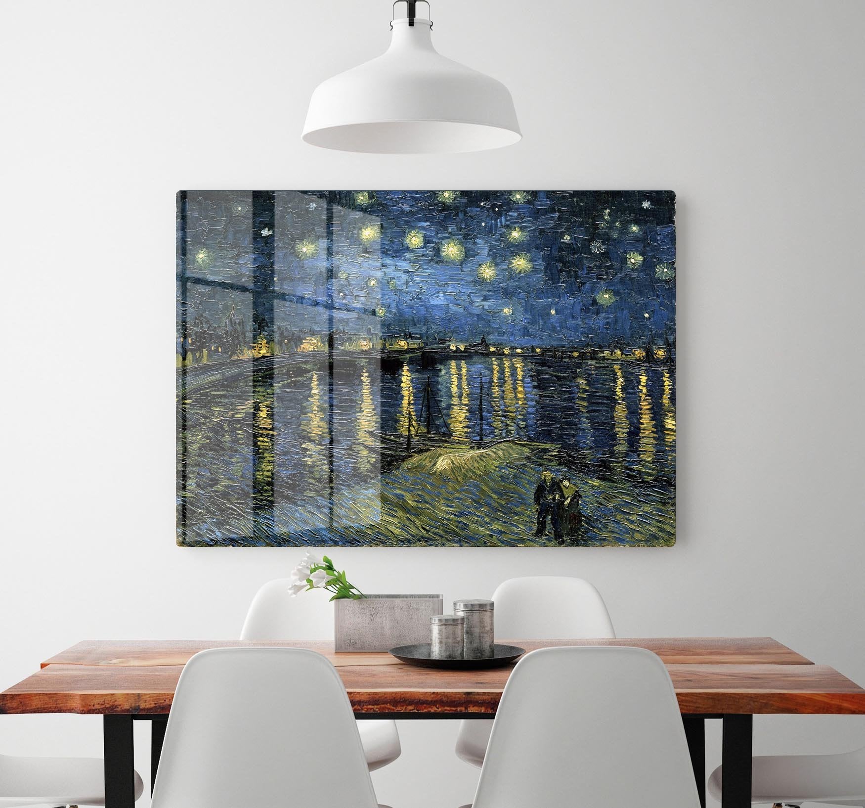 Van Gogh Starry Night over the Rhone HD Metal Print