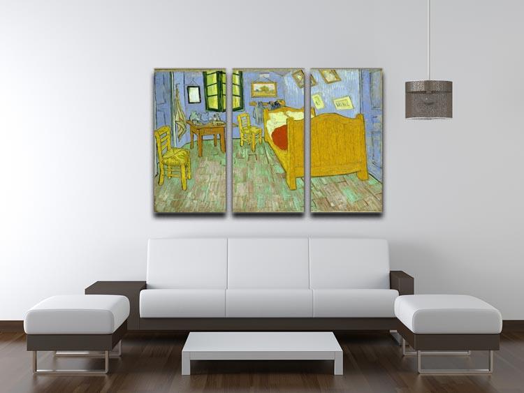 Van Gogh Vincents bedroom 3 Split Panel Canvas Print - Canvas Art Rocks - 4