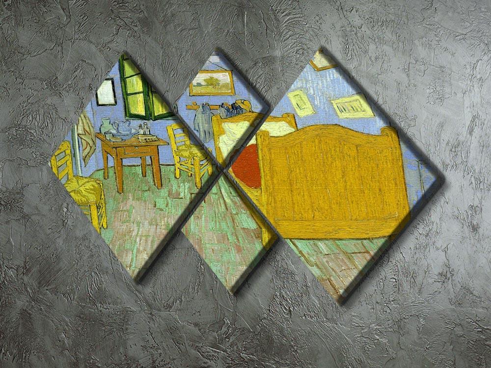 Van Gogh Vincents bedroom 4 Square Multi Panel Canvas - Canvas Art Rocks - 2