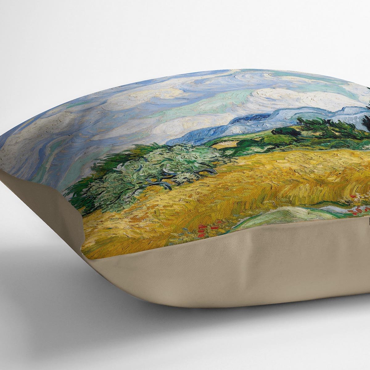 Van Gogh Wheat Field with Cypresses Throw Pillow