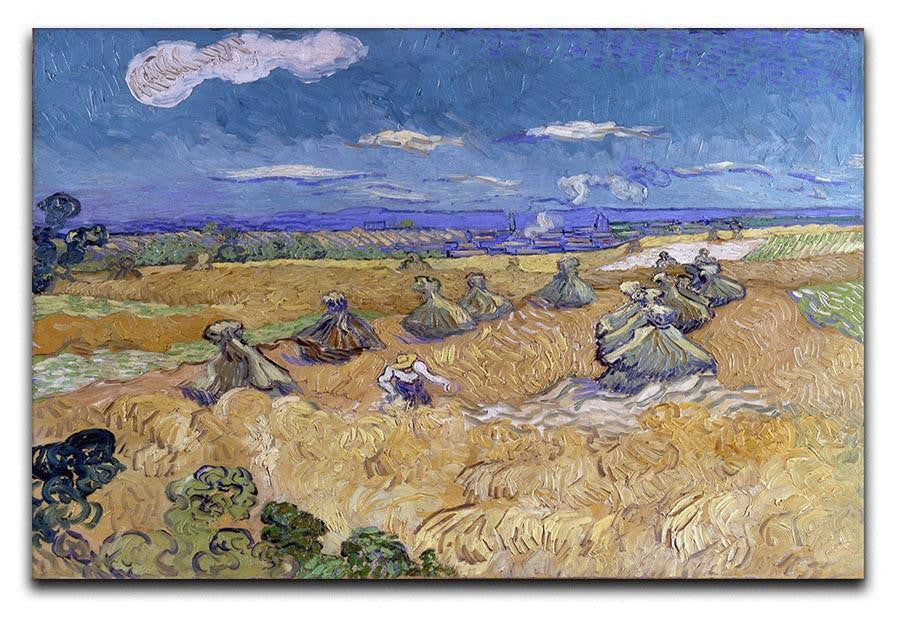 Van Gogh Wheat Fields with Reaper at Auvers Canvas Print & Poster  - Canvas Art Rocks - 1