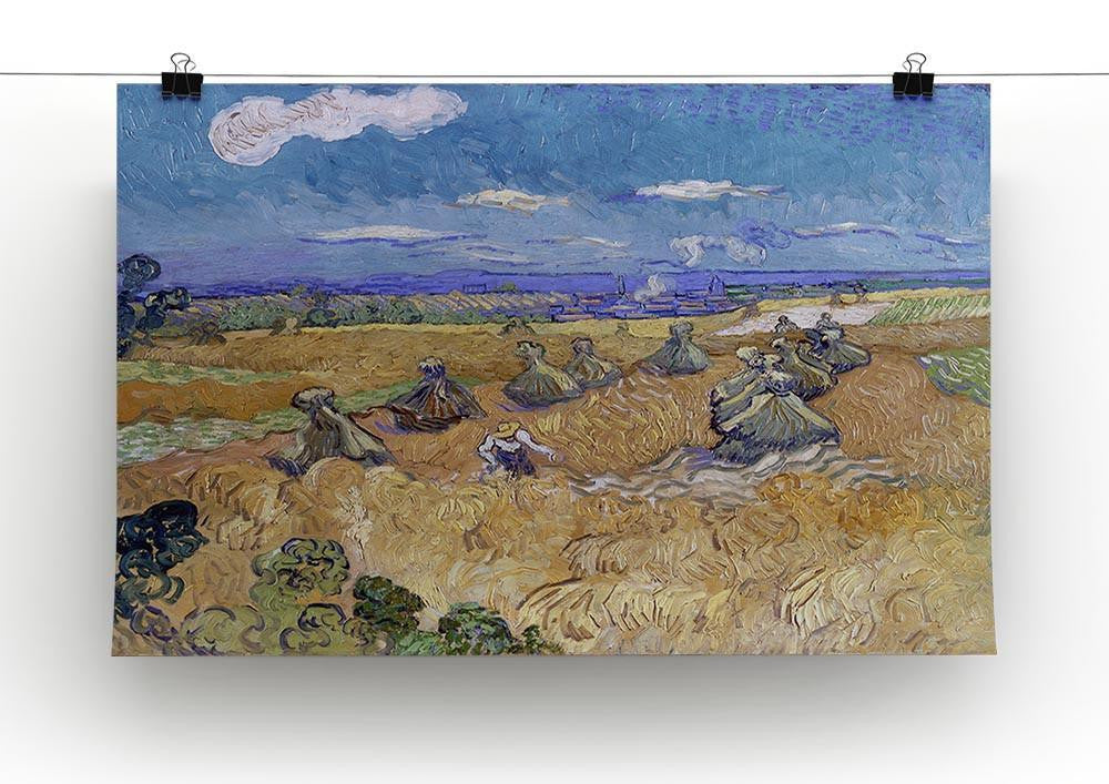 Van Gogh Wheat Fields with Reaper at Auvers Canvas Print & Poster - Canvas Art Rocks - 2