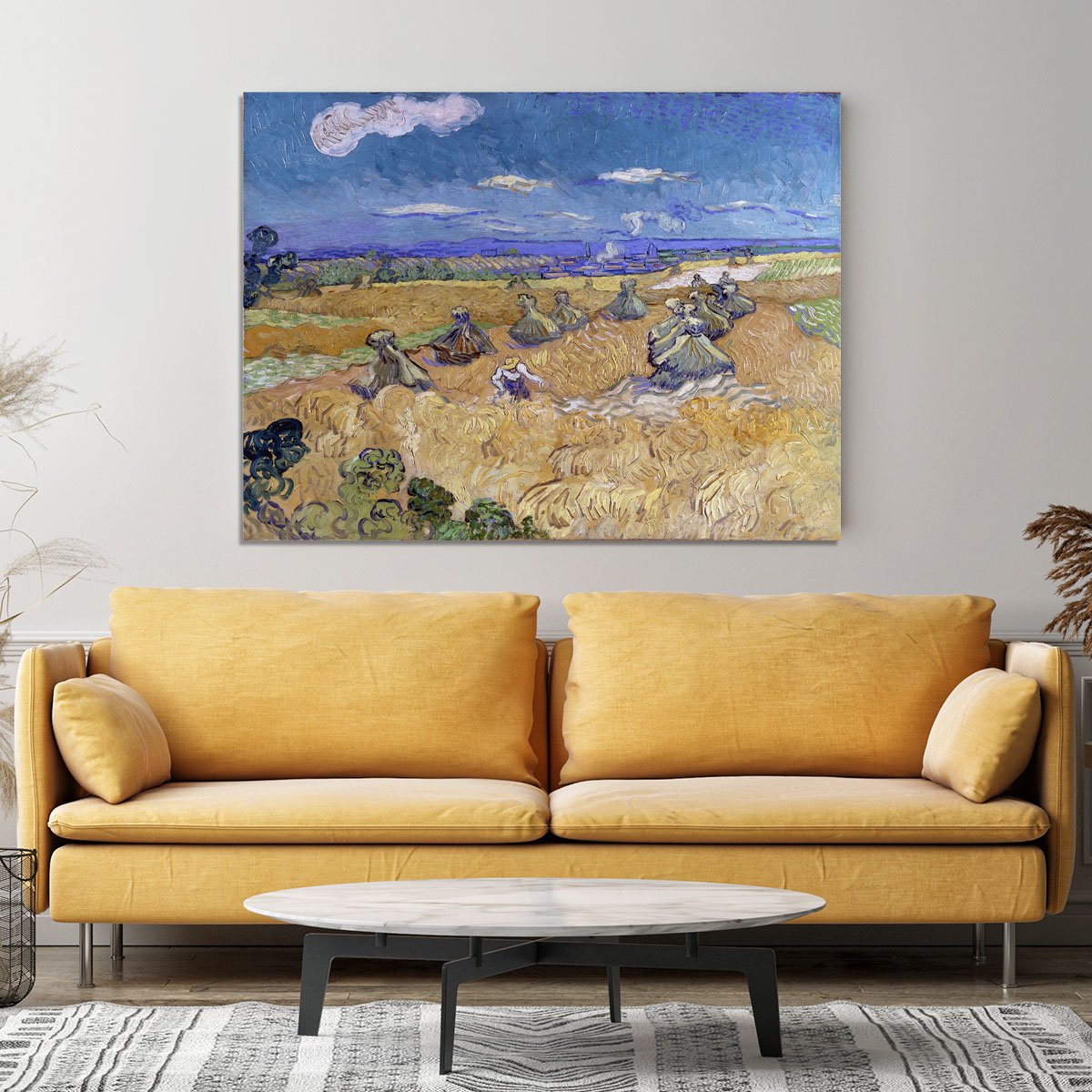 Van Gogh Wheat Fields with Reaper at Auvers Canvas Print or Poster