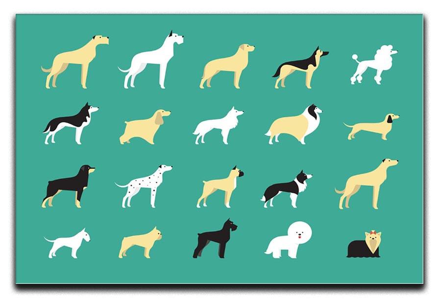 Various dog breeds modern illustration Canvas Print or Poster - Canvas Art Rocks - 1