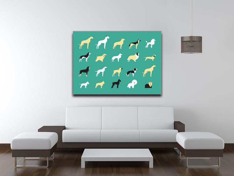 Various dog breeds modern illustration Canvas Print or Poster - Canvas Art Rocks - 4