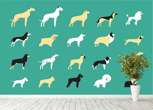 Various dog breeds modern illustration Wall Mural Wallpaper - Canvas Art Rocks - 4