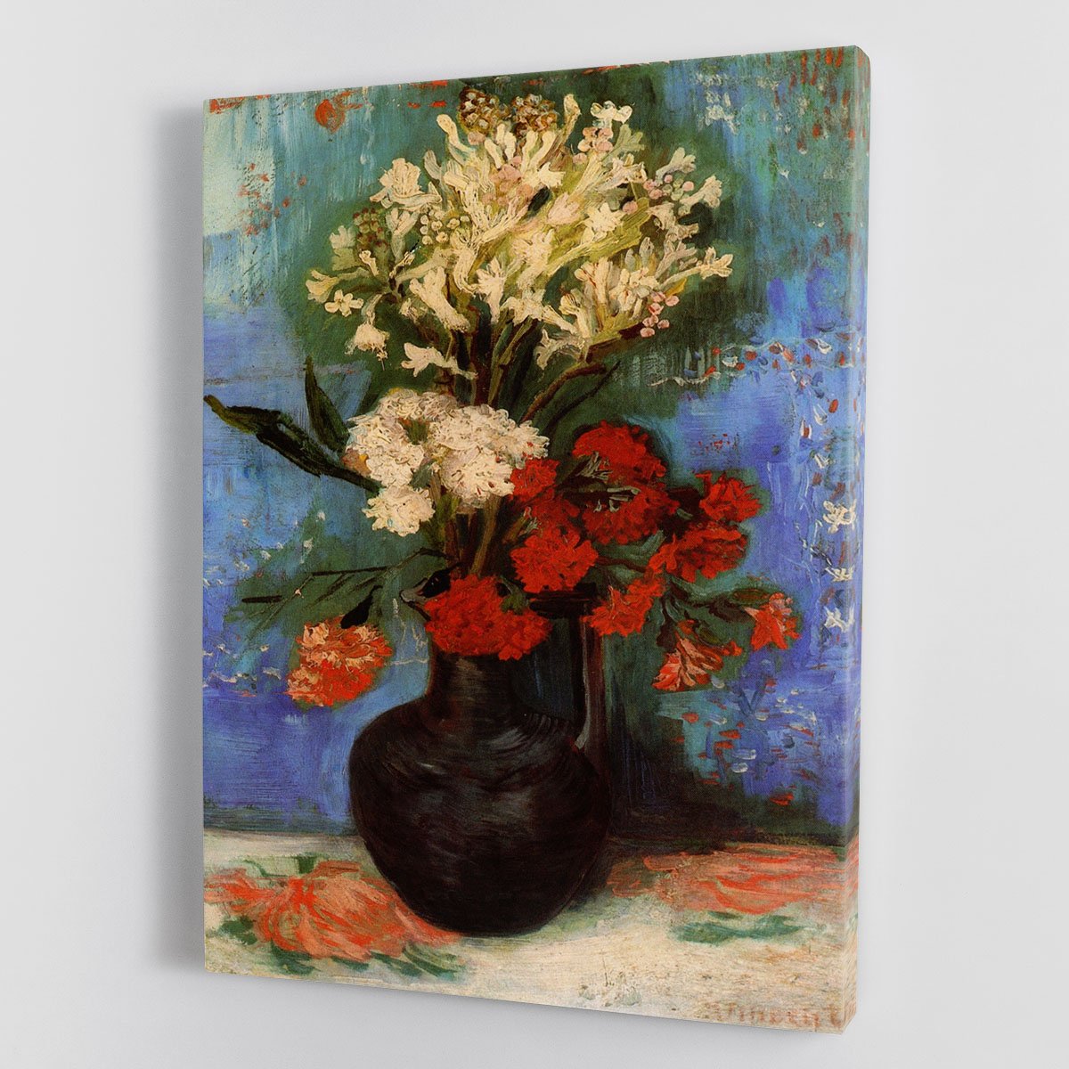 Vase with Carnations and Other Flowers by Van Gogh Canvas Print or Poster
