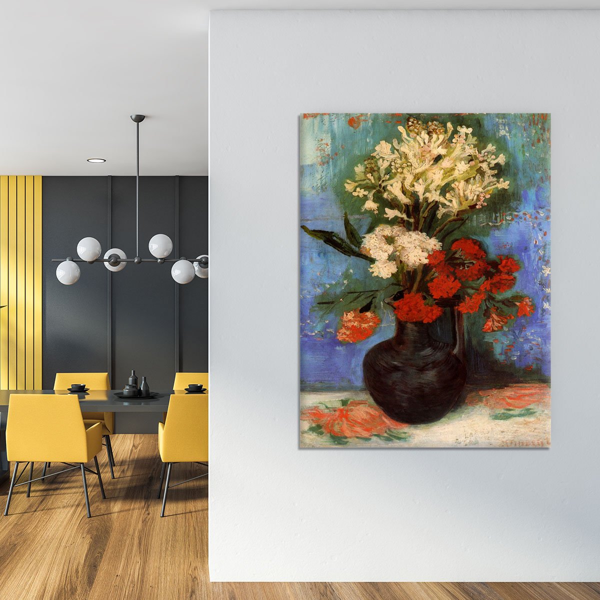 Vase with Carnations and Other Flowers by Van Gogh Canvas Print or Poster